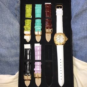 Invicta angel watch with leather strap set